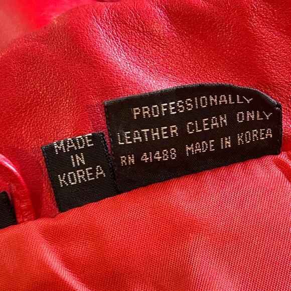 Vintage Toffs Red Leather Jacket 1980s Size small - Picture 9 of 9